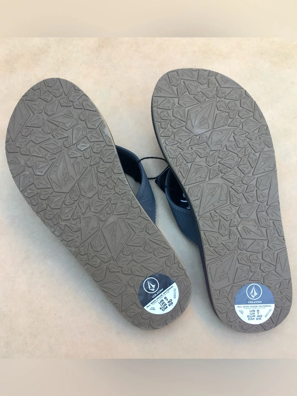 Volcom .• Victor Flip Flop Sandals in Grey Size 7 7.5 8